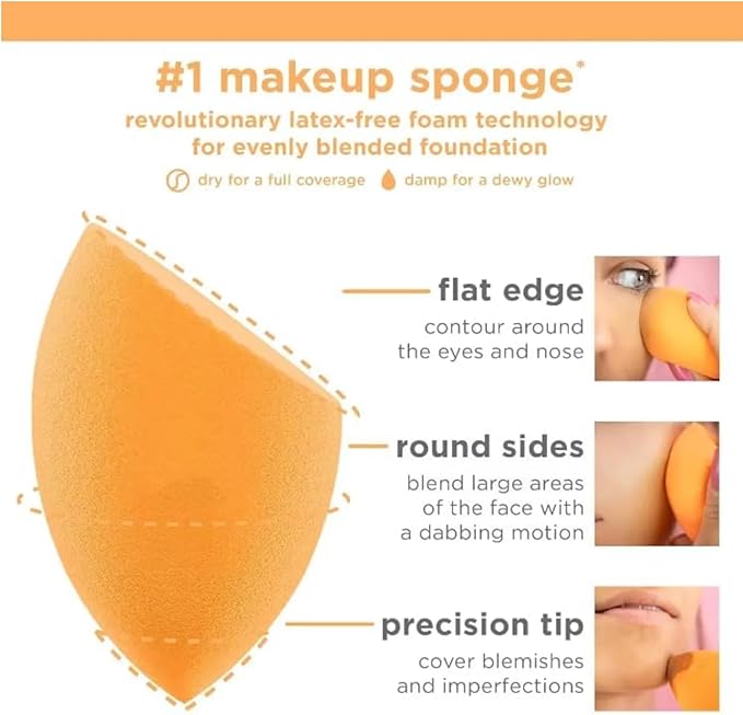 UR Everyday Essentials Makeup Brush Set, 4 Make-up Brushes and 1 Makeup Blender Sponges Kit, Soft Bristles for Blush, Eyeshadow, Foundation and Powder, Travel,4pcs Set - Image 5