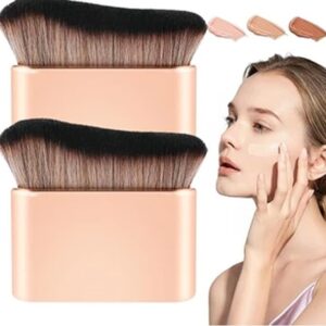 Soft Bristle Body Makeup Brushes for Foundation Sunscreen Tanning Mousse, Rose Gold, ABS, 6.8 × 2 × 6.8 cm, 2 Pack