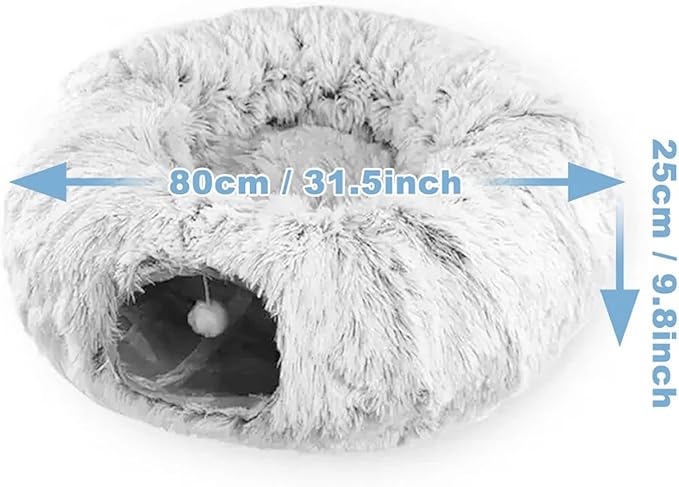 Cat Tunnel for Indoor Cats – Crinkle Suede Pet Play Tube with Removable Design – Fun Tunnel Toy for Cats, Kittens, Puppies & Bunnies
